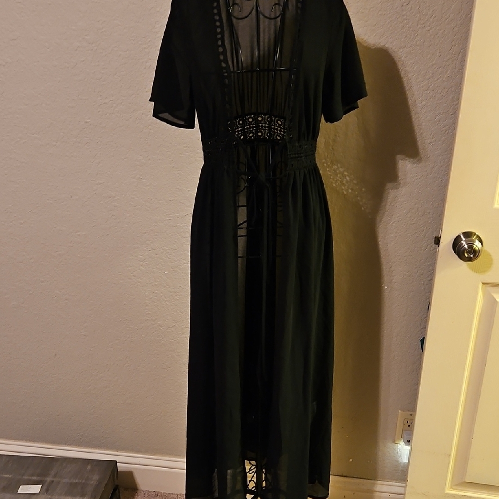 SHEIN Black Sheer Kimono
